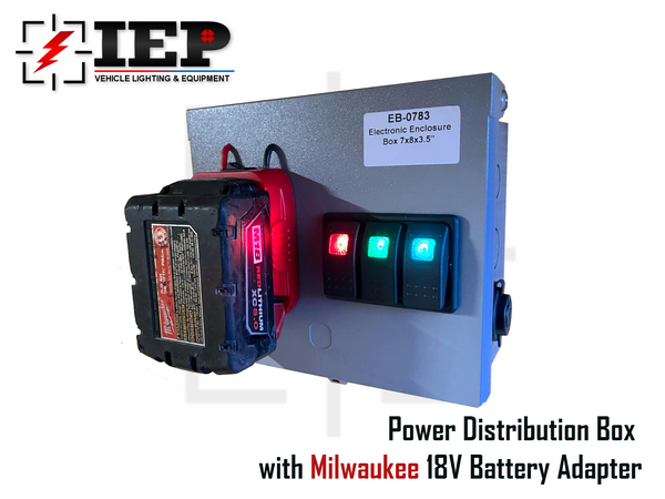 PDB Power Distribution Box with Battery Adapter (For Milwaukee, Dewalt, Ryobi, Makita, Ridgid, and Hercules)