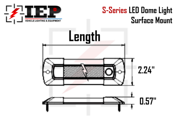11.8" & 23.6" LED Exterior & Interior DOME Light S-Series Surface Mount WHITE
