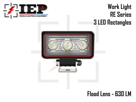 Work Light RE Series - 3 LED Rectangles Flood Beam Optics