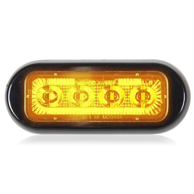 Maxxima 4 LED Rectangular Surface Mount Warning Amber Clear Lens