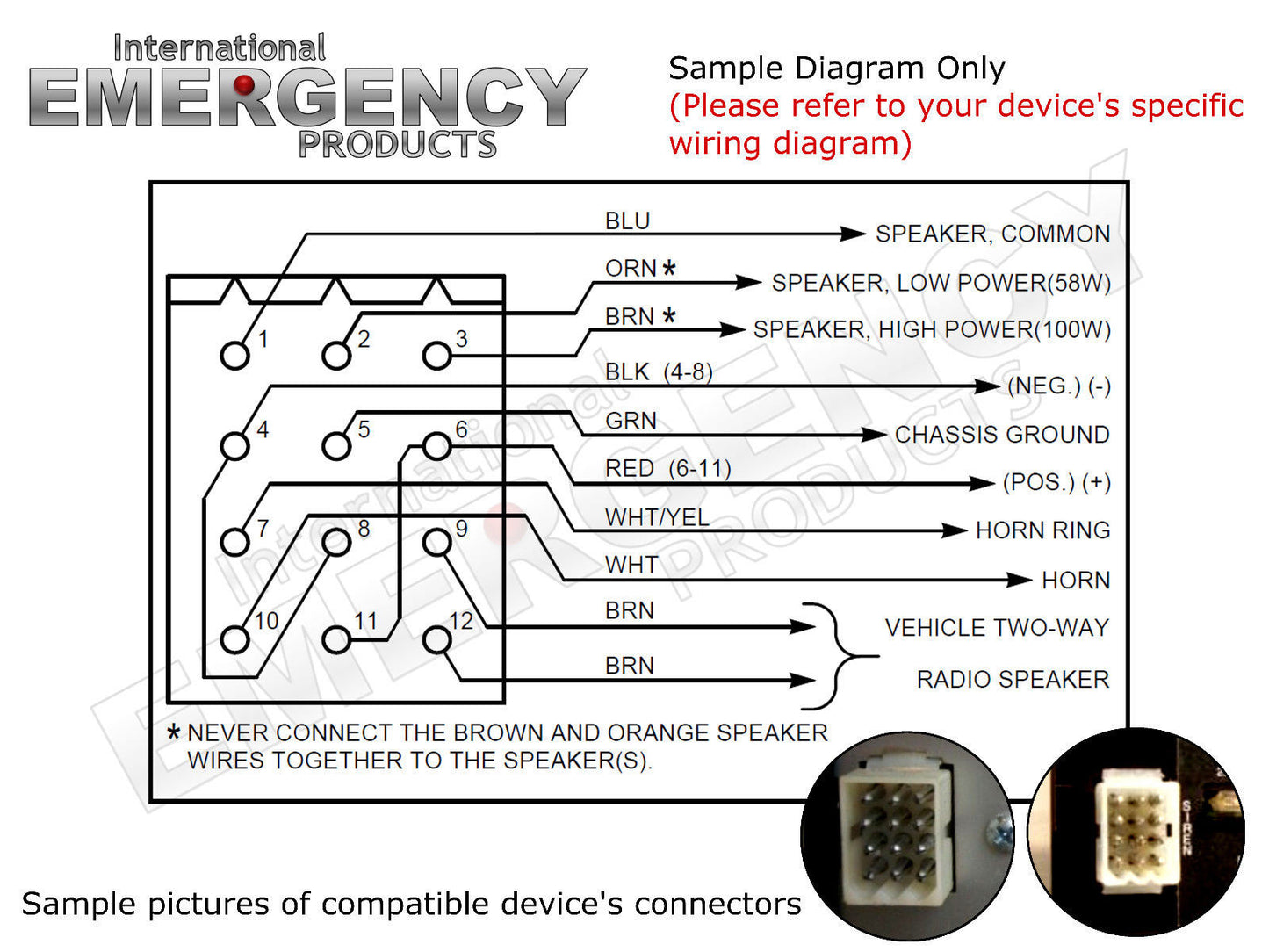 12 Pin Connector Plug for Federal Signal Smart Siren SS2000-SS PA300 Vista SS200
