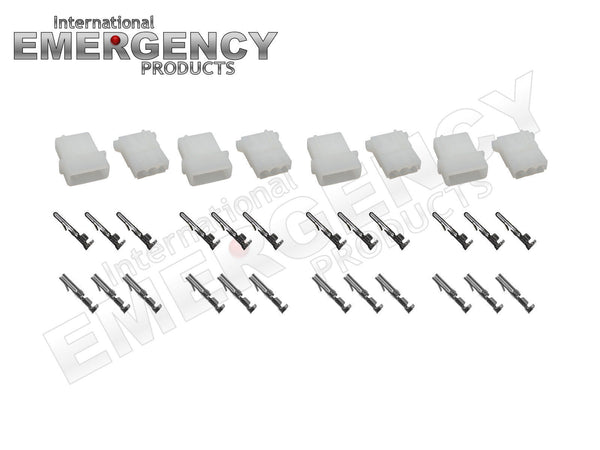 4 Sets 3-pin Connectors for Strobe AMP Power Supplies, Bulbs & Cables for Whelen Federal Code3