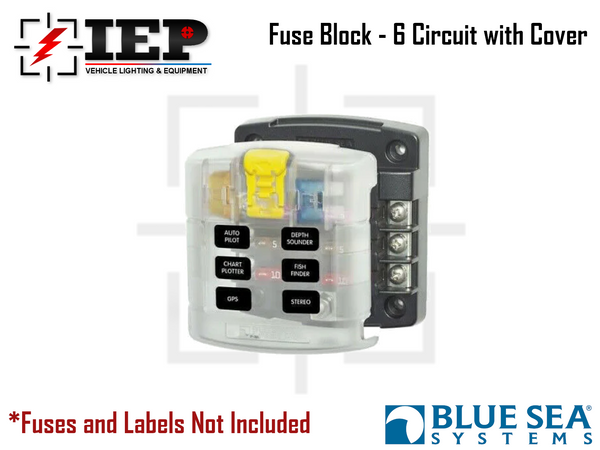 Blue Sea Fuse Block 6 Circuit with Ground Bus (Negative)