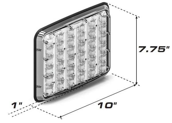 Feniex 9x7 Chrome Bezel Frame for Wide Lux, Spot Lux, Brake Stop Turn Reverse Lux