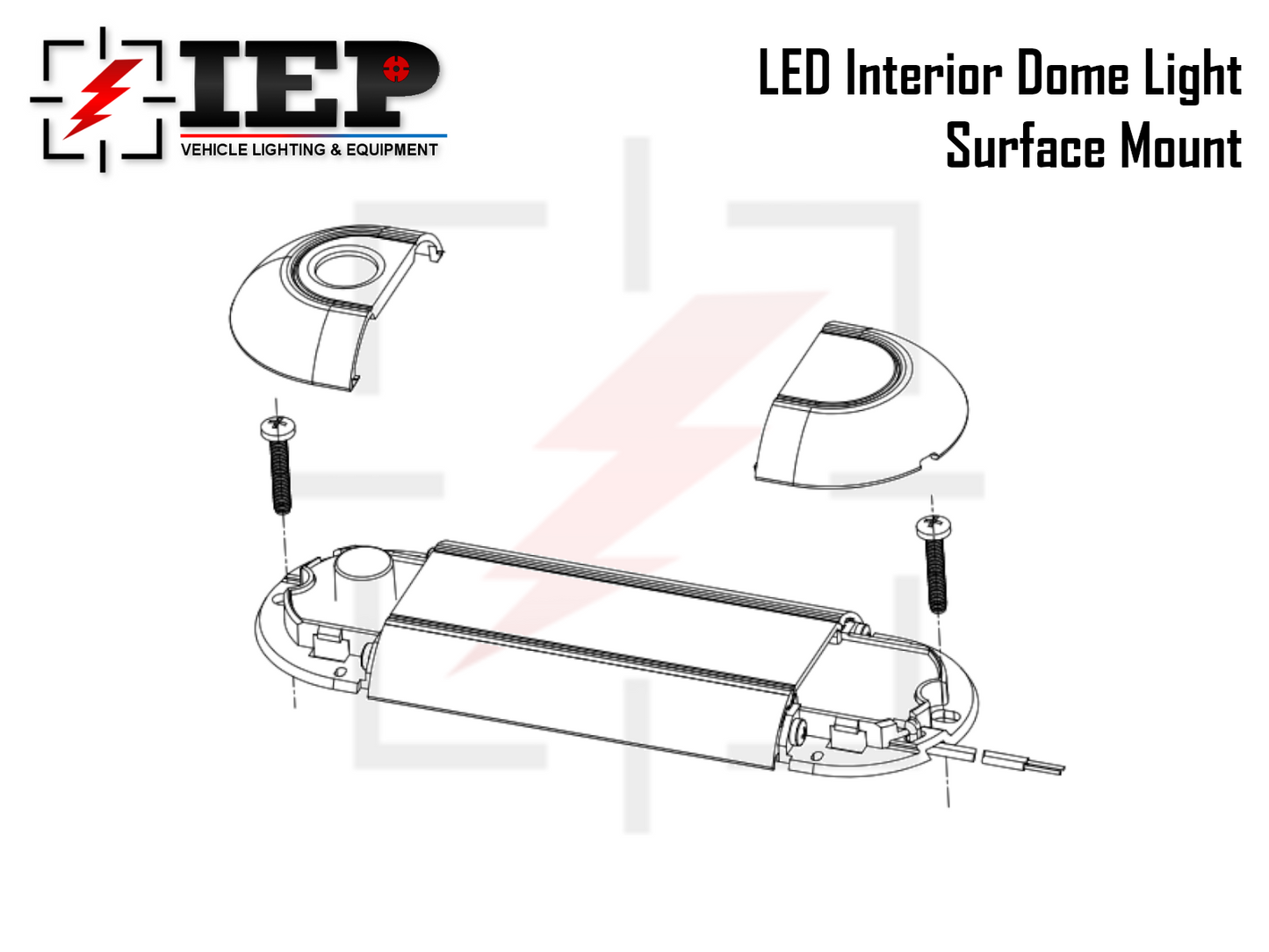 6.3", 11.8" & 23.5" LED Exterior & Interior DOME Light R-Series Surface Mount WHITE