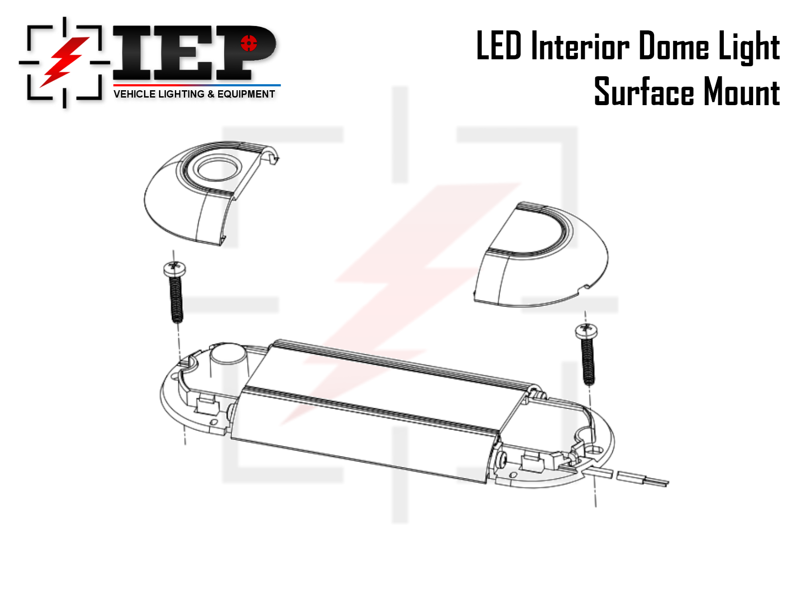 6.3", 11.8" & 23.5" LED Exterior & Interior DOME Light R-Series Surface Mount WHITE