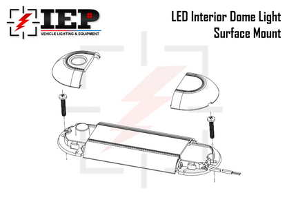6.3", 11.8" & 23.5" LED Exterior & Interior DOME Light R-Series Surface Mount WHITE