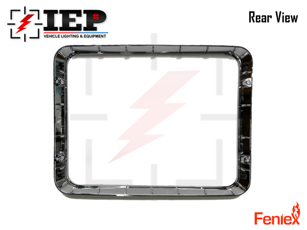 Feniex 9x7 Chrome Bezel Frame for Wide Lux, Spot Lux, Brake Stop Turn Reverse Lux